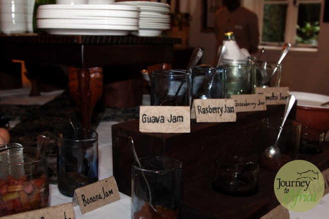 An assortment of breakfast jams. Majority made at Gibbs Farm from their own produce. 